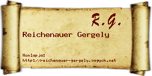 Reichenauer Gergely névjegykártya
